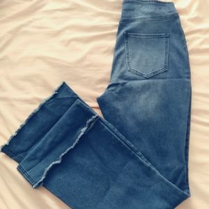 KNOX ROSE, M, long super wide legged blue jeans.